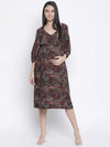 Tenor Floral Print Multicolor Maternity Dress