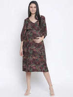 Tenor Floral Print Multicolor Maternity Dress