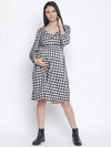 Chic Check Print Maternity Dress