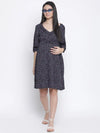 Orient Black Printed Maternity Dress