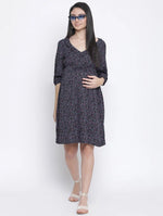 Orient Black Printed Maternity Dress