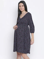 Orient Black Printed Maternity Dress