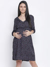 Orient Black Printed Maternity Dress