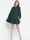 Vancy Green Button-Down Women Dress