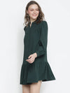 Vancy Green Button-Down Women Dress