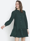 Vancy Green Button-Down Women Dress