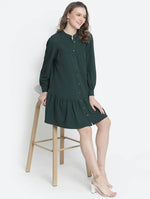 Vancy Green Button-Down Women Dress