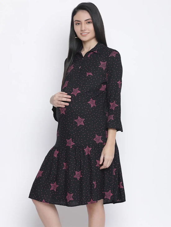 Wowz Star Print Maternity Dress