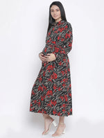 Bazy Floral Print Long Maternity Dress