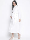 Hopple White Button- Down Long Maternity Dress