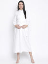 Hopple White Button- Down Long Maternity Dress