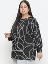 String Pattern Print Plus Size Women Top