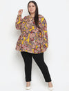 Abstarct print elegant plus size women top