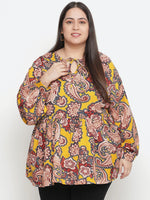 Abstarct print elegant plus size women top