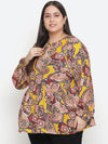 Abstarct print elegant plus size women top