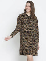 Brassy Brown Printed Women Dress