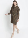 Brassy Brown Printed Women Dress