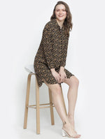 Brassy Brown Printed Women Dress