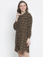 Brassy Brown Printed Women Dress