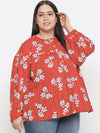 Mix Of Colors Floral Print Pluss Size Women Top