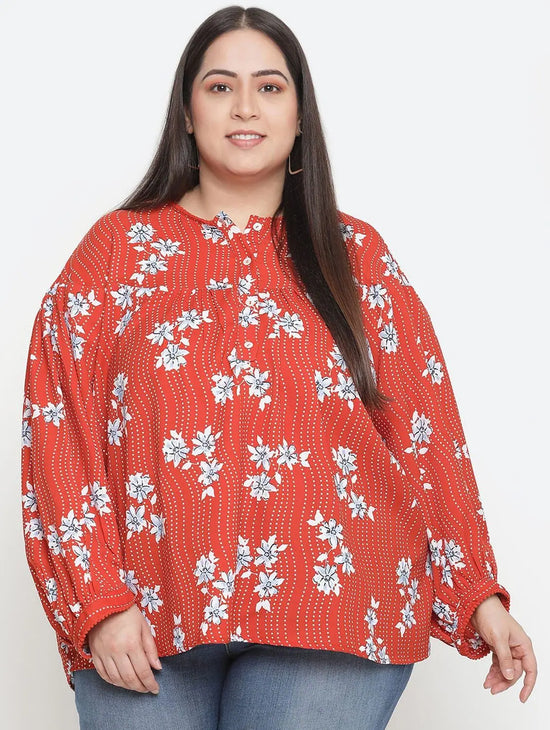 Mix Of Colors Floral Print Pluss Size Women Top