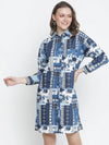 Atlante Blue Tropical Print Women Dress