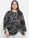 Chain Nest Fashionable Print Plus Size Women Top