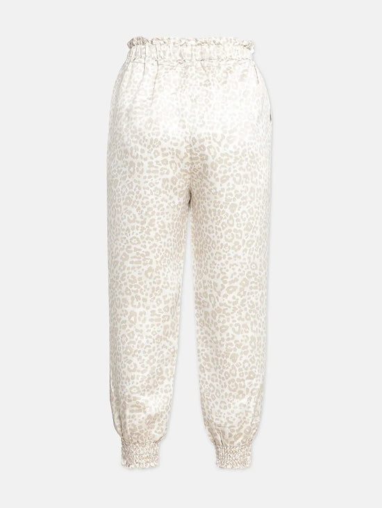 Beige Colour Animal Print Girl Pant