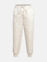 Beige Colour Animal Print Girl Pant