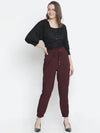 Wanner solid wine elsaticated women pant