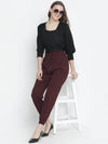 Wanner solid wine elsaticated women pant