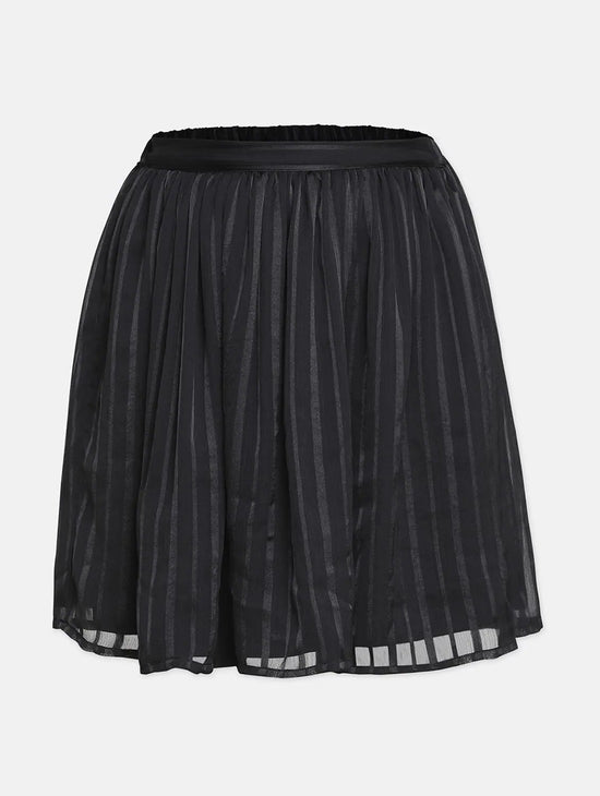 Hannar Black Stripe Print Girl Skirt