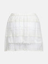 Playful White Embroidery Meld Girl Skirt