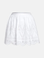 Tangy White Embroidery Meld Girl Skirt