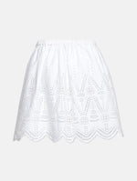 Tangy White Embroidery Meld Girl Skirt