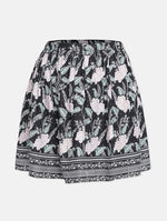 Bora Black Floral Printed Girl Skirt