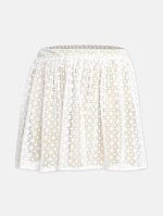 Pisca White Schiffli Embroidery Girl Skirt