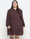 Mosh Animal Print Wine Colour Plus Size Women Dress