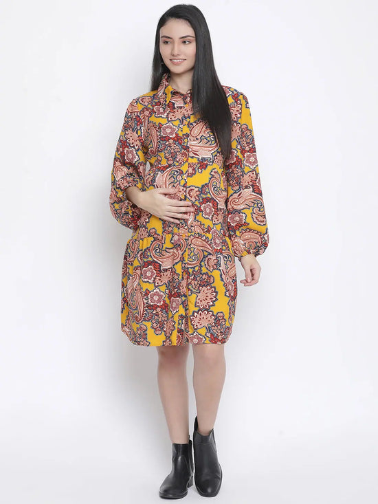 Beezy sunshine abstarct print maternity dress