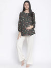 Elevated Black Floral Print Maternity Top