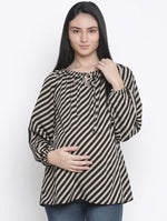 Linear Line Print Maternity Top