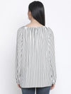 Stripes White Color Maternity Top