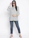 Stripes White Color Maternity Top