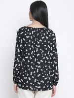 Jubiliant Black Floral Print Maternity Top