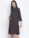 Slate Black Floral Print Maternity Dress