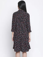 Slate Black Floral Print Maternity Dress