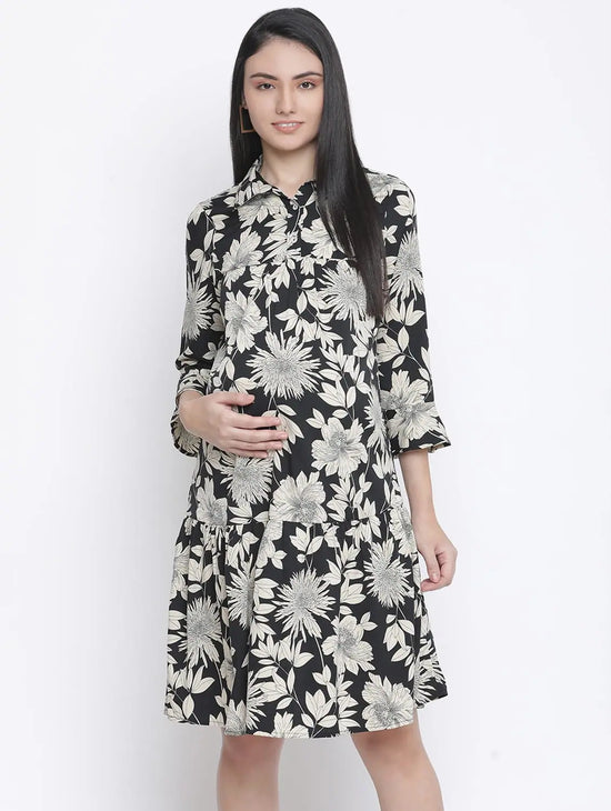 Aroma Floral Print Maternity Dress