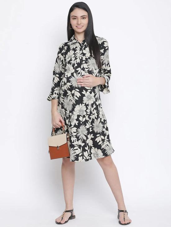 Aroma Floral Print Maternity Dress