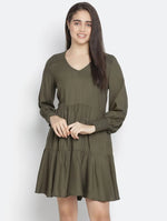 Mombo Khaki Colour Starling Women Dress