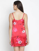 Brassing Pink Satin Print Relaxed Women Nightwear Dress